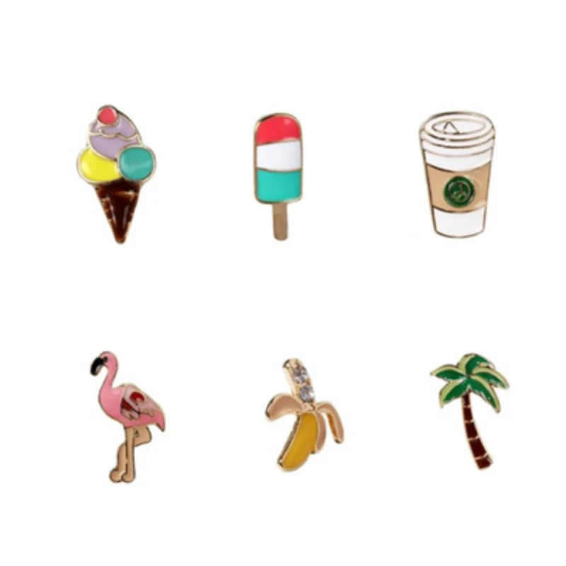 

DoreenBeads Kawaii Cartoon Flamingo Ice Cream Tree Banana Badges Brooches Pins Backpack Decoration for Jeans Bags Clothes 1PC