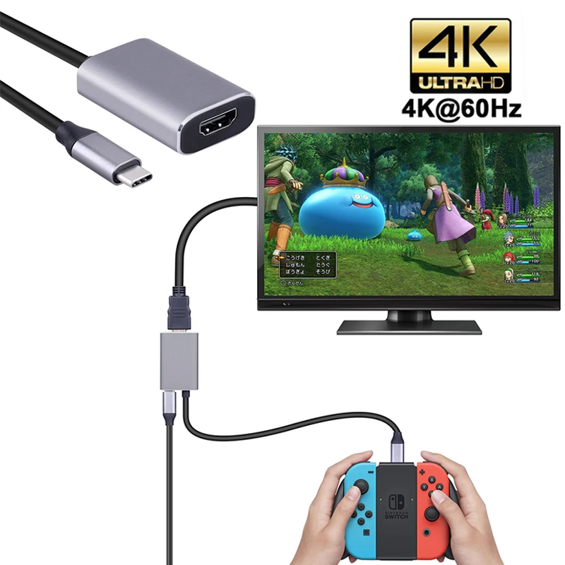

Type-C To HDMI Conversion Adapter TV Camping HDMI Converter Cable Accessories For PC Phone Switch HDMI Projector Support 4K/2K