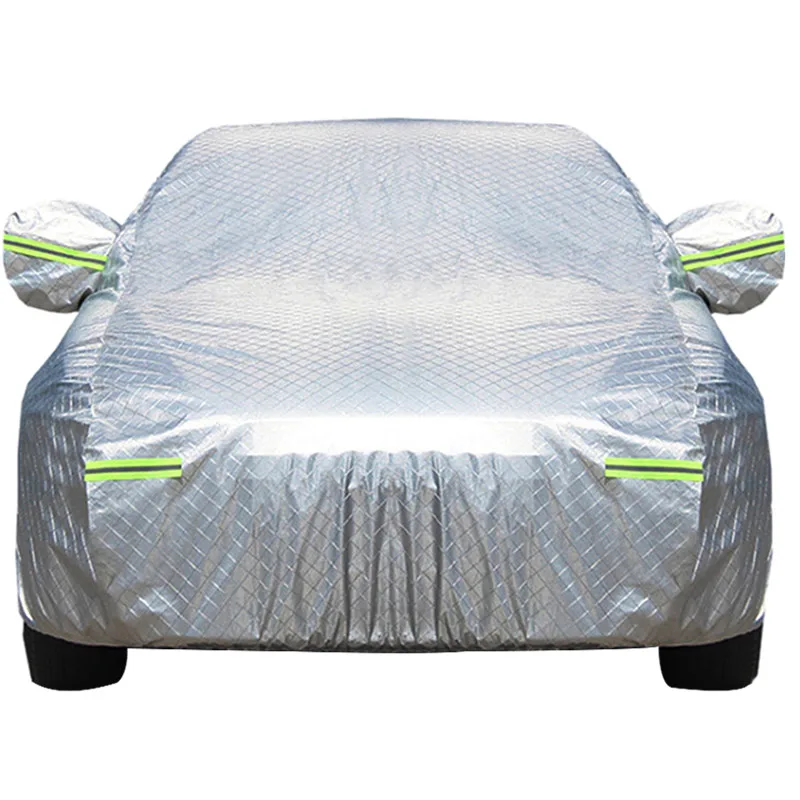 

Full Car Covers Ice Screen Snow Cover Sun UV Shade Cover Light Silver Waterproof Car Outdoor Protector Cover