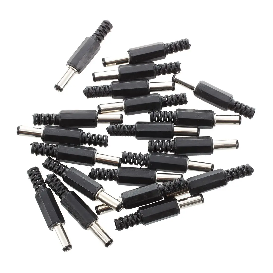 

20 Pcs Black 2.5mm x 5.5mm DC Power Male Plug Jack Adapter