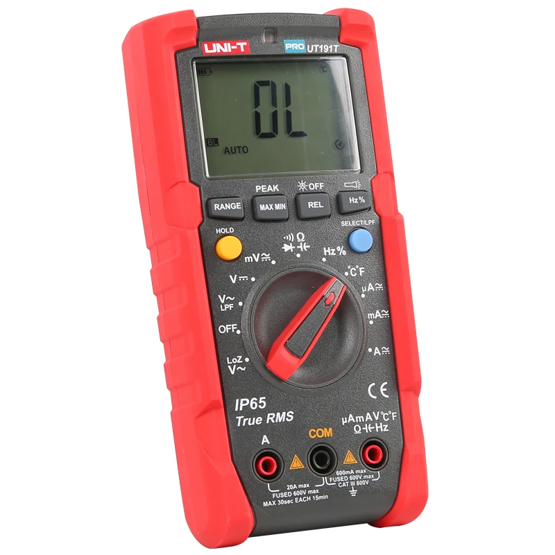 Koop UNI T UT191T Professionele Multimeter; true RMS IP65 waterdicht stofdicht digitale multimeter, temperatuur LoZ voltage meting