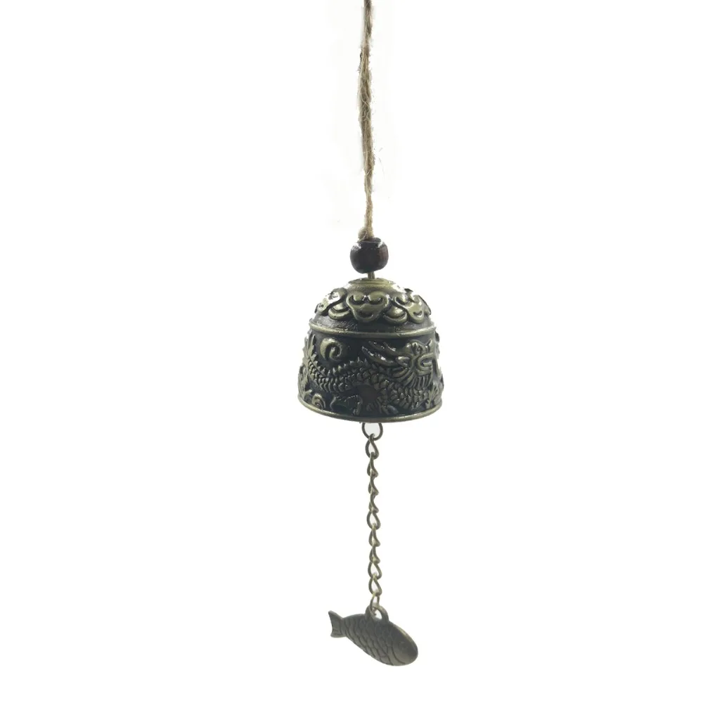

ANGRLY Metal Campanula Fish Loong Clock Wind Chime Home Yard Garden Outdoor Living Decoration Party Supplies Retro Decoration