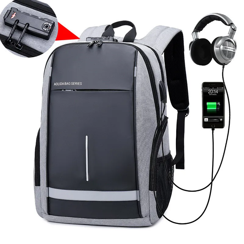 

New Men 14" Laptop Backpack Anti Theft Backpack Usb Charging Women School Notebook Bag Oxford Waterproof Travel Backpack
