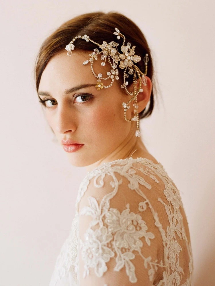 Wedding Hair Accessory Ideas Handmade Golden Crystal Pearl Bridal Hair Comb Ornament Jewelry