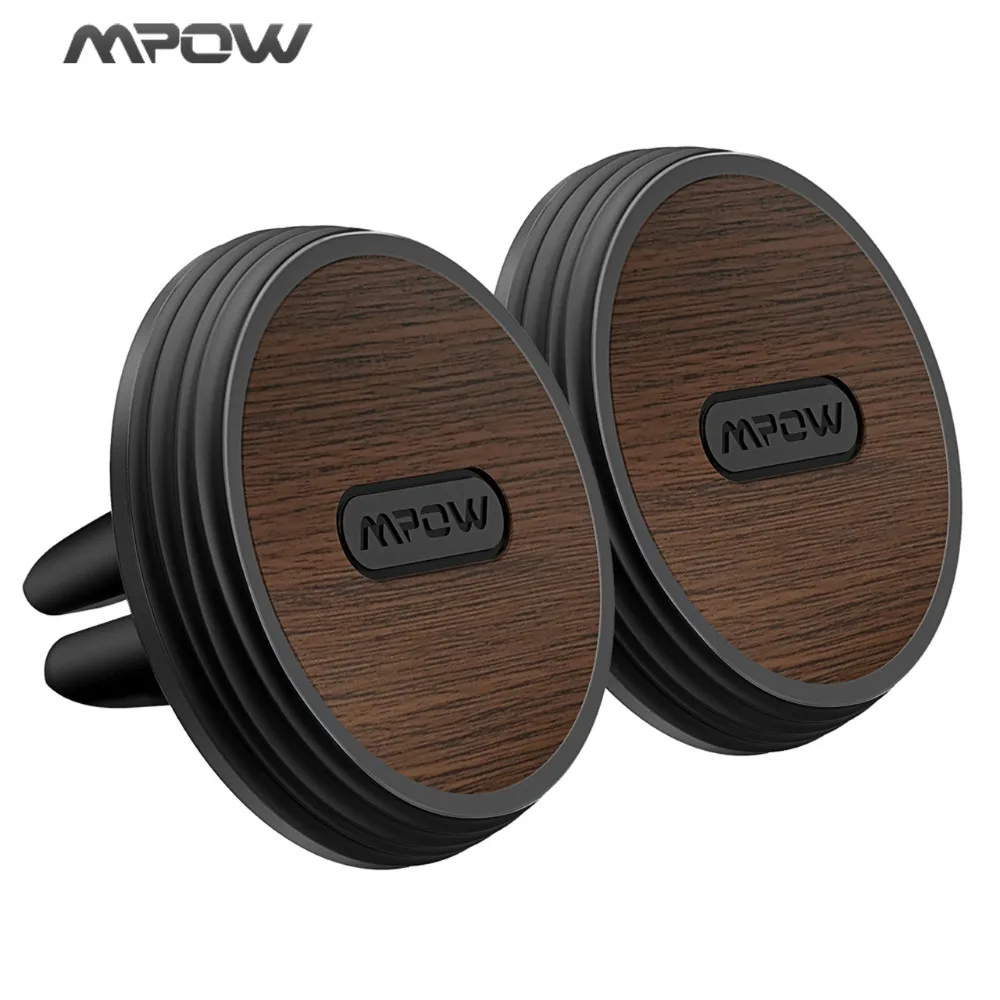 Beste Mpow Universele Auto Telefoon GPS Houder Voor iPhone X 8 7 Plus magnetische Auto Lucht Mount Desk amp; Auto Stand Cradle Houtnerf 1 2 Pack
