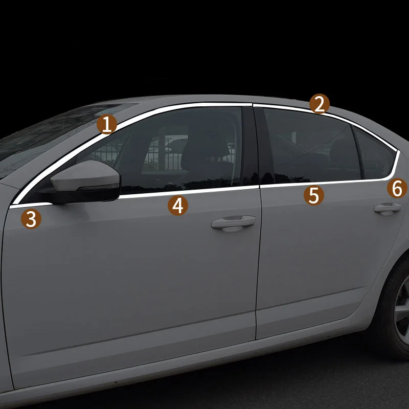 Vtear для Skoda Octavia A7 обшивка окна Крышка MK3 внешний хромированный Стайлинг