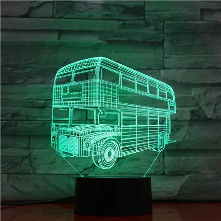 

London Double Decker Vehicle 3d Hologram Lamp Illusion Nightlight for Kids Child Bedroom Decor Night Light Led Lighting Bulb