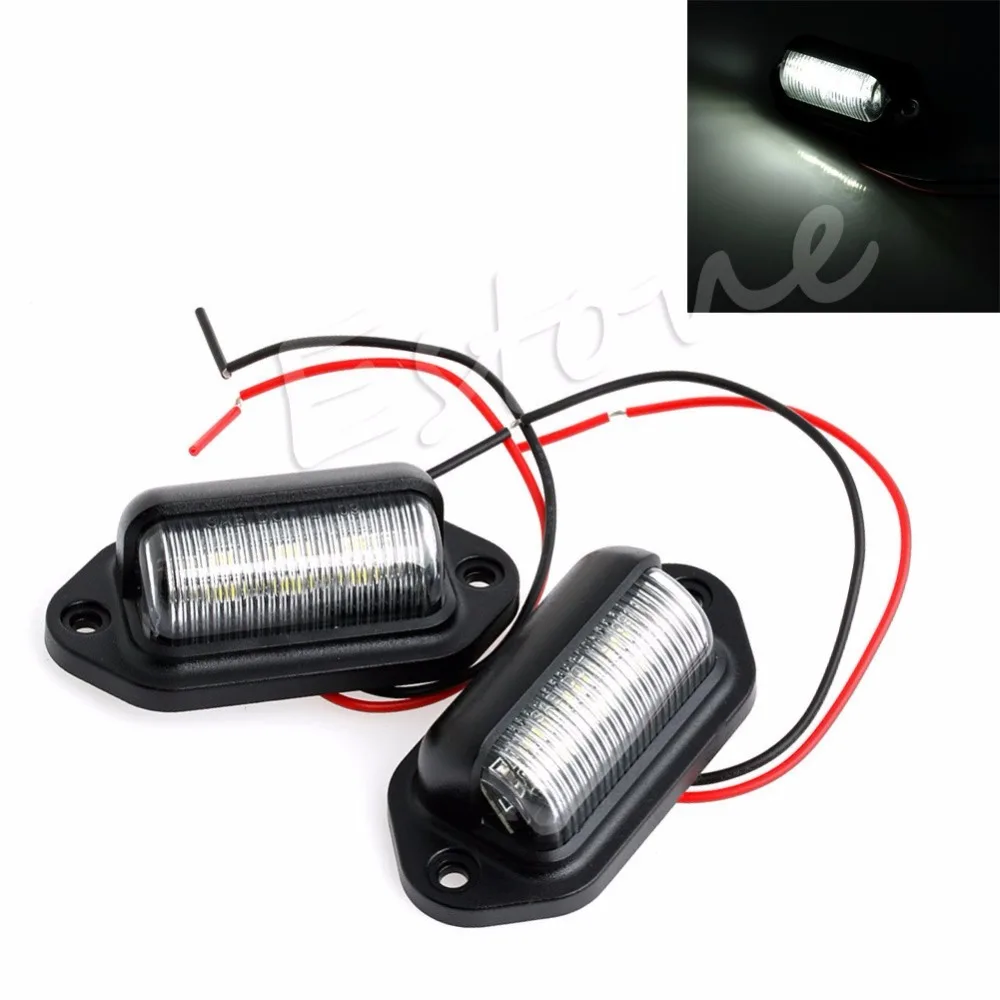 

2x 12V 6 LED Number License Plate Tag Interior Step Light RV Boat Trailer Truck Auto Interior LED