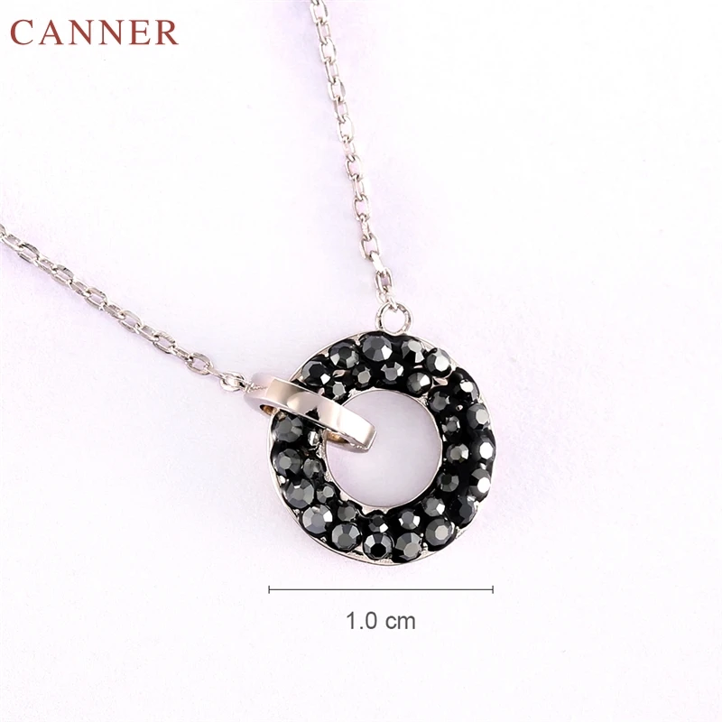 925 Sterling Silver Necklace Women Cubic Zirconia Necklace Geometric Triangle Circle Necklaces Pendants Collar Chain Jewelry C4