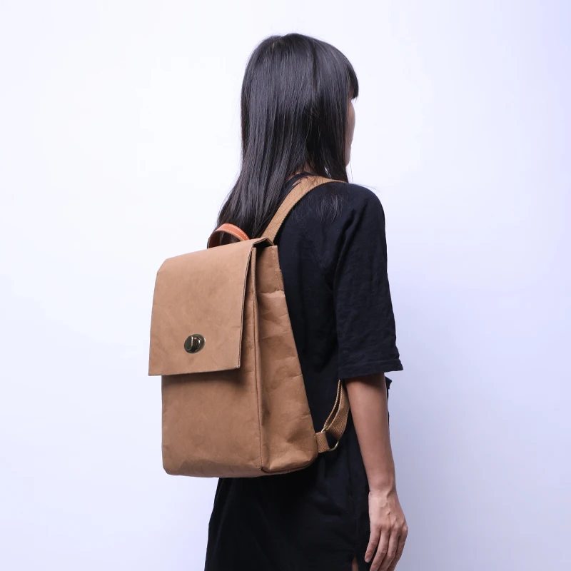 

Super Seabob 2018 Autumn New Pattern Fashion Vintage Large Capacity Kraft Backpack Concise Solid Color School Bag Unisex DA331
