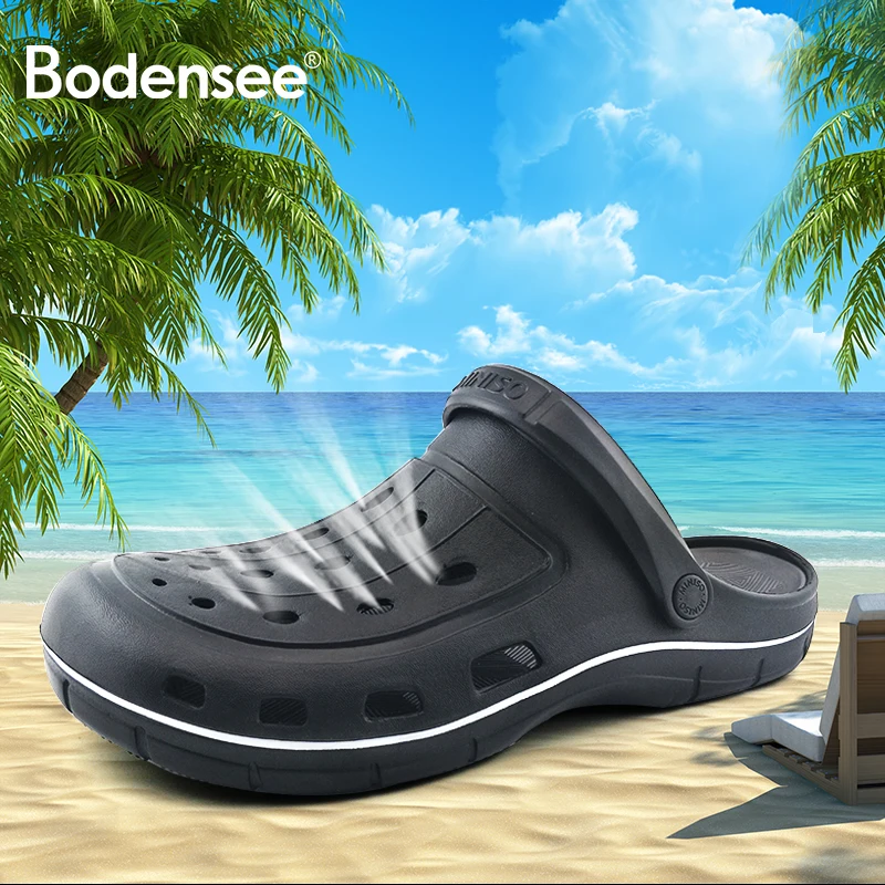 

2019 New Men Sandals Summer Slippers Shoes fashion beach Sandals Casual Flat Slip On Flip Flops Men Hollow Shoes Man