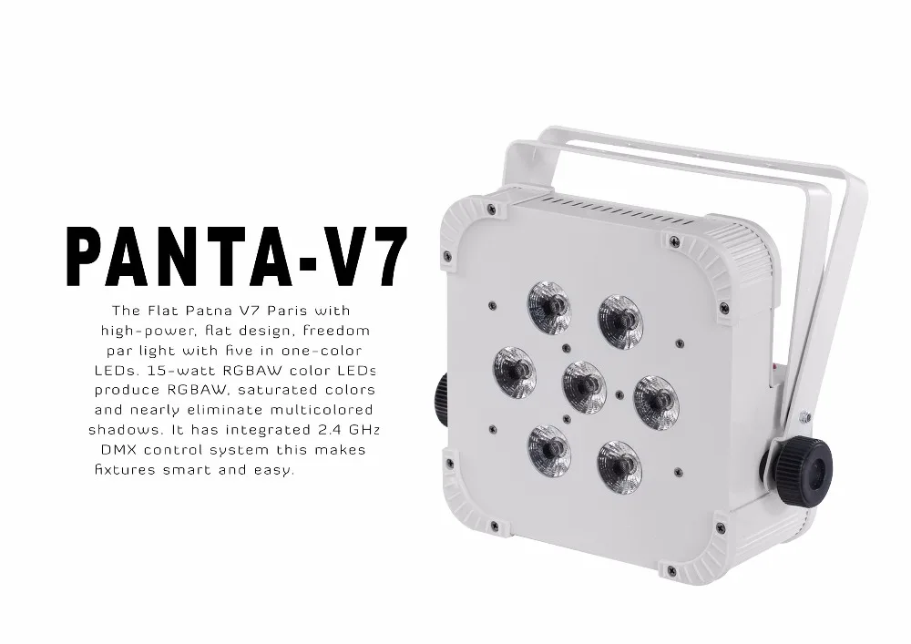 

Rasha 8X LOT Hot Sale 5in1 RGBAW Slim/ LED Flat Par Profile-7pcs Leds *15W-RGBAW, Dmx Par Can American Stage Lighting