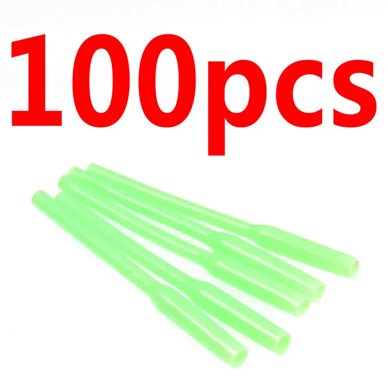10PCS Green 100 шт. светящийся трубный крючок рукав рыболовные снасти аксессуары крюк лидер протектор трубка для морской рыбалки светится в темноте - Цвет: 10PCS Green