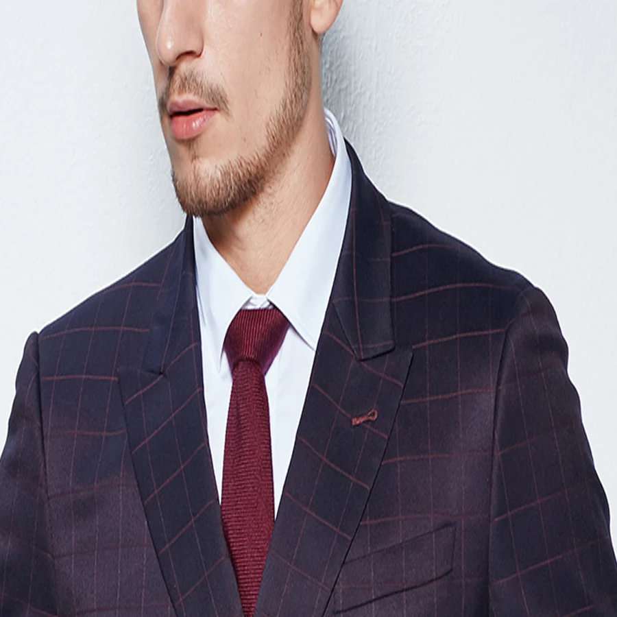 Plaid Men's Business Suit Men Suits for Wedding Groom Suit Blazer Men Ternos Masculino Slim Fit 2 Pieces (Jacket+Pants) Best Men
