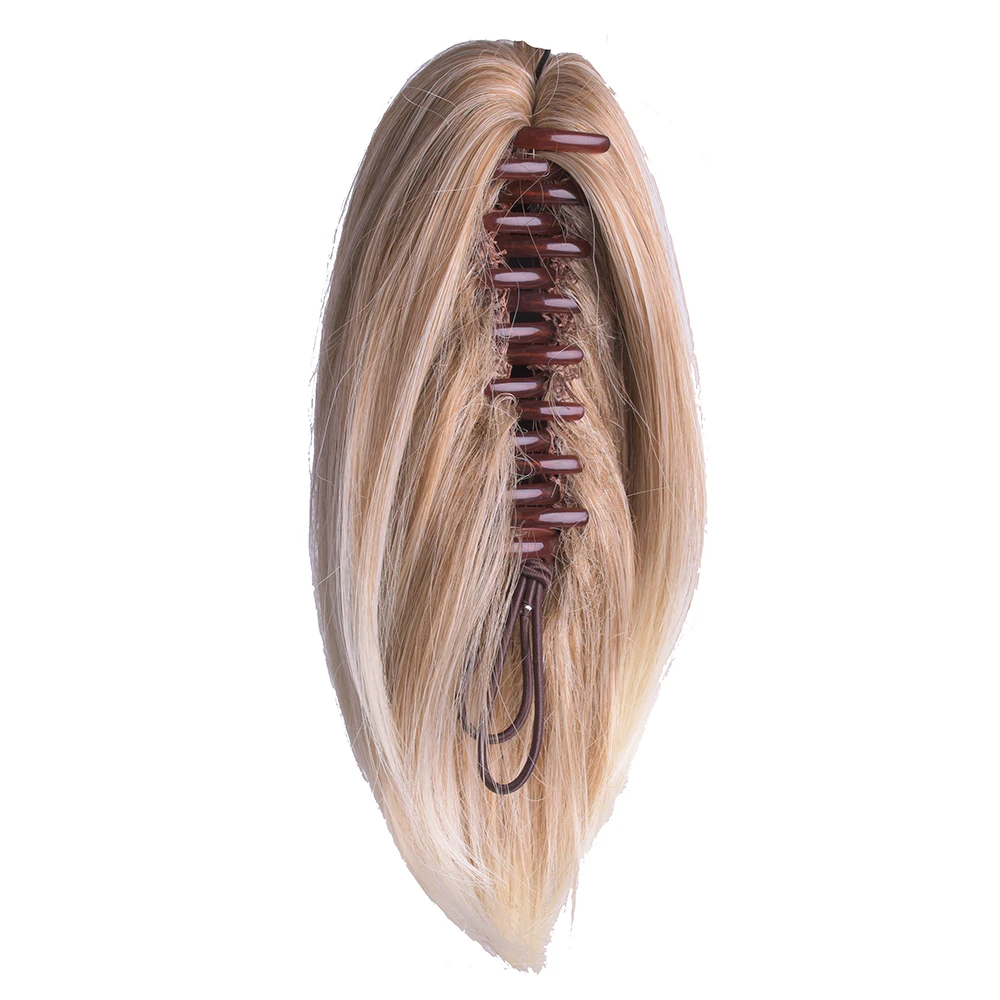 Delice Girls Short Straight Ponytail Clip In Ombre Claw Little Ponytails Heat Resistance Synthetic Hair Extensions