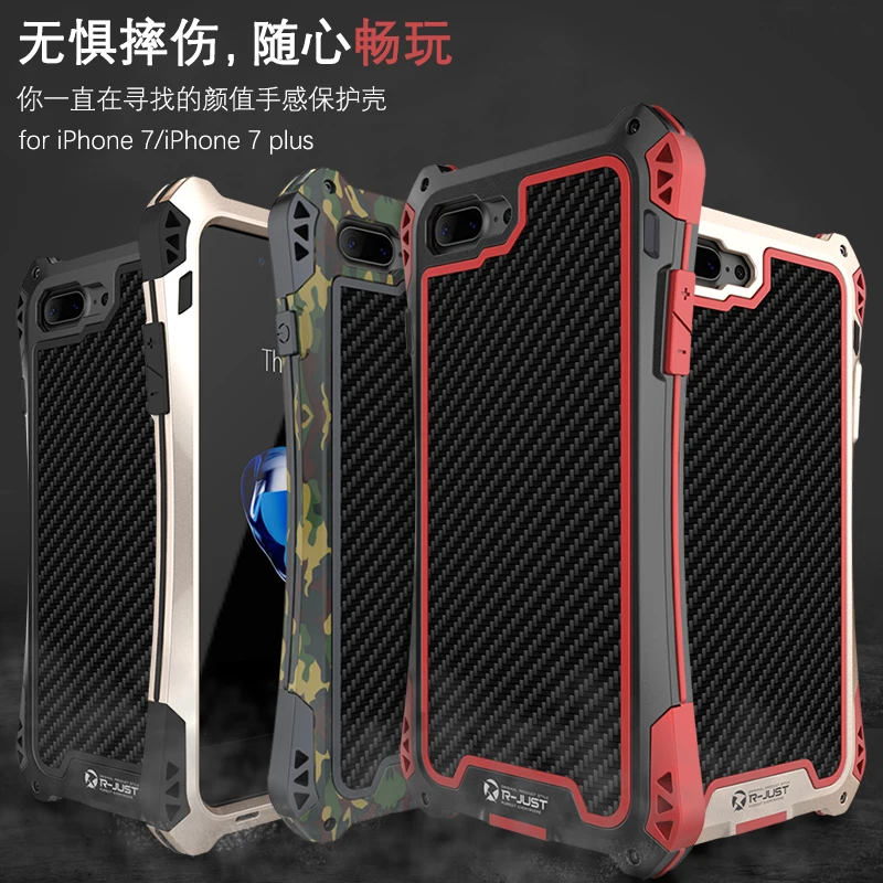 imágenes para I7 más armor Dirt Choque A Prueba de agua de Metal De Aluminio de Lujo caja del teléfono Para el iphone 7 4.7 Más 5.5 De Fibra De Carbono + Metal + Gorilla R-sólo imágenes para I7 más armor Dirt Choque A Prueba de agua de Metal De Aluminio de Lujo caja del teléfono Para el iphone 7 4.7 Más 5.5 De Fibra De Carbono + Metal + Gorilla R-sólo