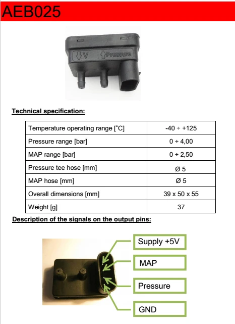 Qualidade de Gás Sensor de Pressão de Gás para Sistema de Gás Chip de Importação Precisos e Estável Gnv para Carro Alta Sensor Glp Mais Gpl Cng Map 4 Cheap Sensor de pressão