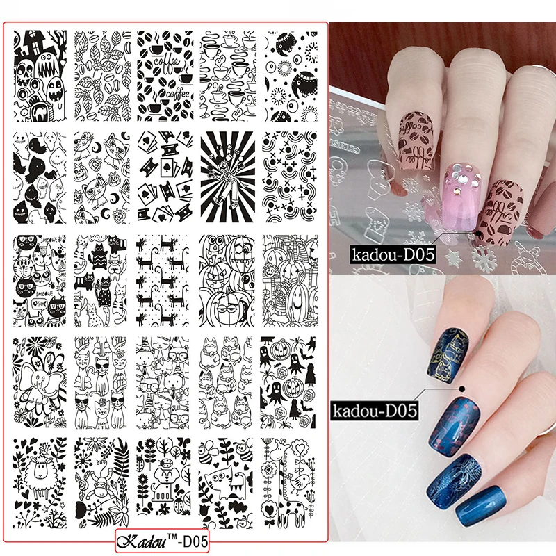 

Nail Stamping Plates 2018 New Arrival 14.5*9.5cm DIY Template Nail Art Polish Stamping Plates 3D Placas Stamping Nails Stencils