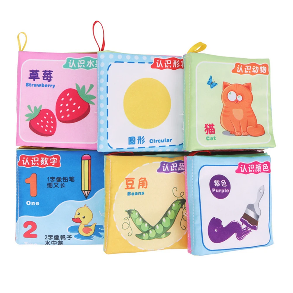 

1pc Cloth Book Educational Soft Non-Toxic Development Fabric Book Early Learning Book for Baby Kids Toddler