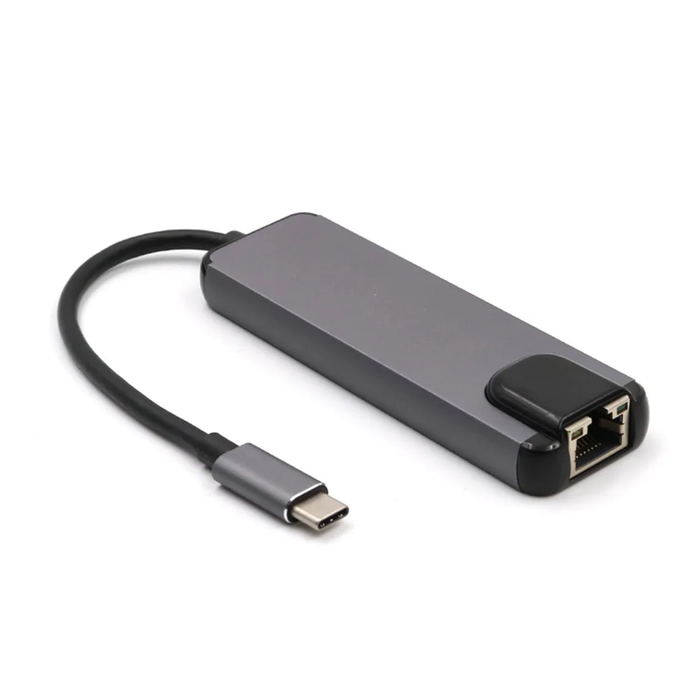 DeepFox Тип C Ethernet адаптер usb-концентратор конвертер 4K HDMI USB 3,1 USB к RJ45 Соединительная плата локальной компьютерной сети для Macbook USB Ethernet коммутатор