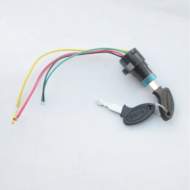 

Switch Lock Electric Lock Key Starter Conversion Kit 2 Key 4 Cable 3 Position for Electric Bike Scooter