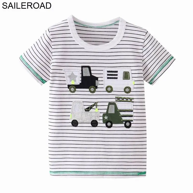 Купи 3, получи 5%, 6 лет, Детская летняя футболка с короткими рукавами для маленьких мальчиков, Детские футболки для мальчиков, хлопковая одежда с принтом «Трактор» - Цвет: 2719