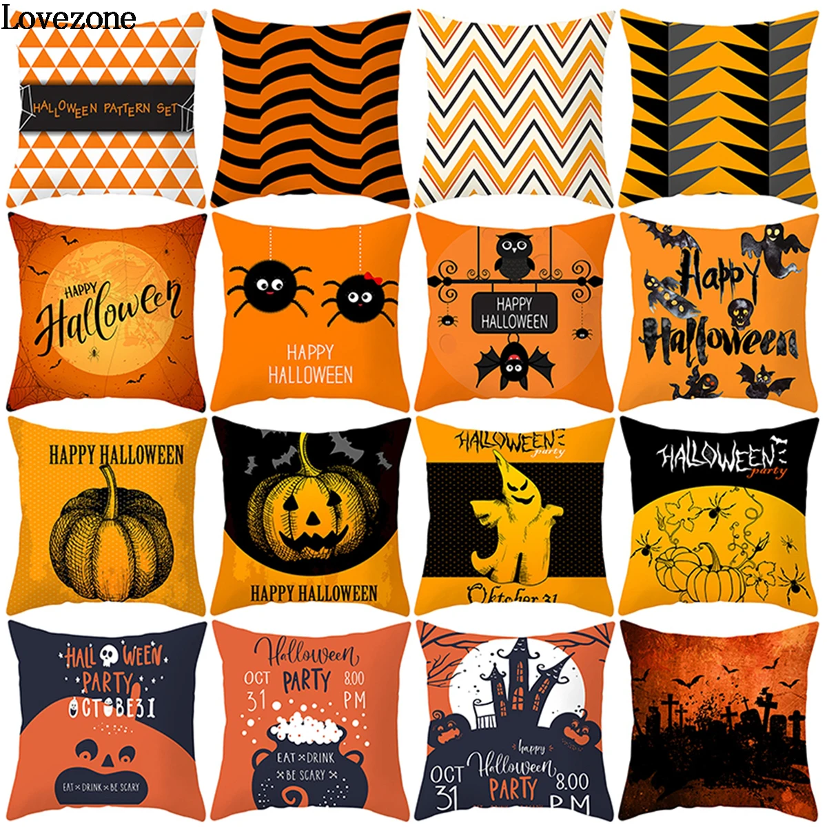 

45cm*45cm Halloween Cushion Cover Children Gift Decorative Throw Pillows Cartoon Cushion Cover Print Pillow Cases Decor Home