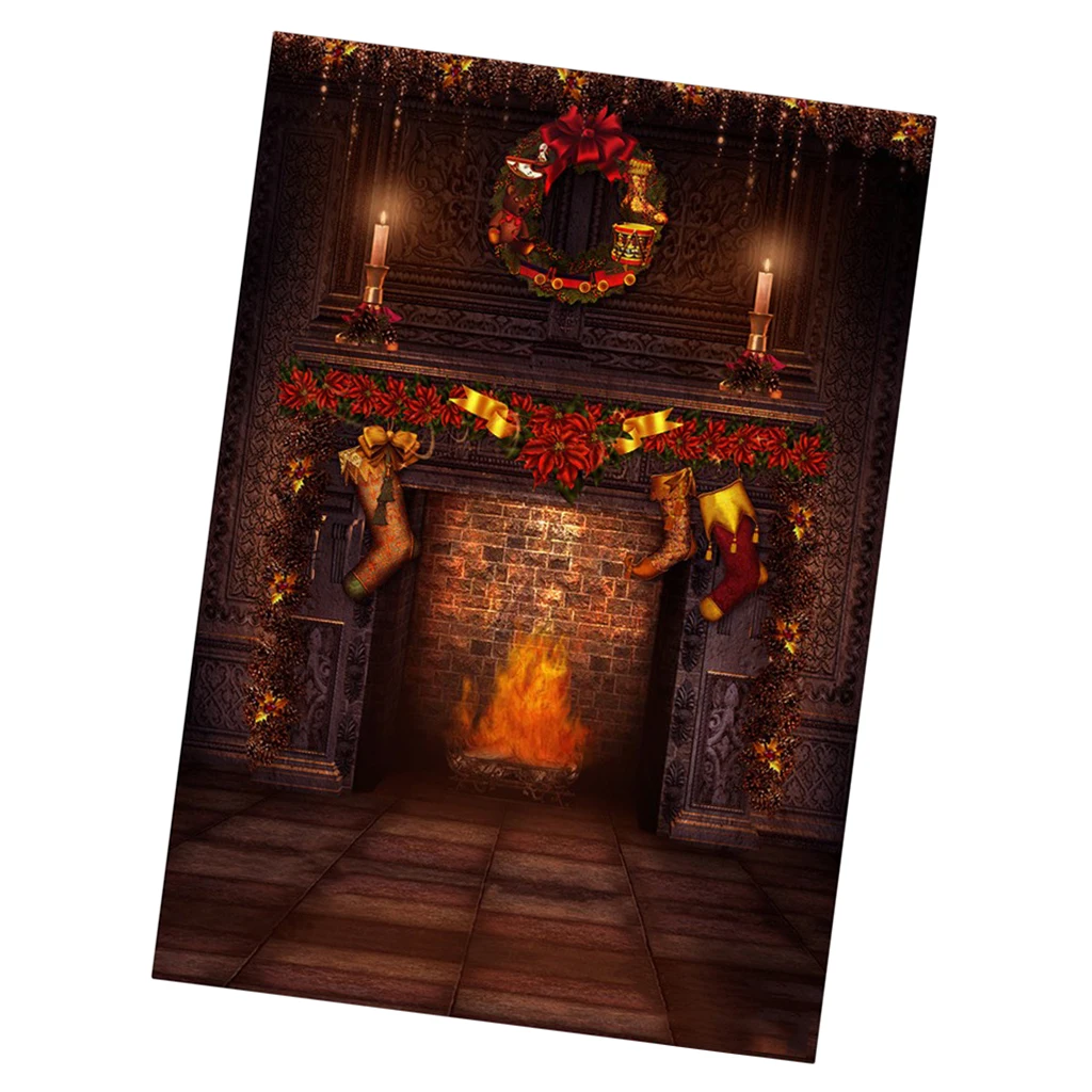 60*120cm Backdrop Photography Cloth for  Dollfie Dollhouse Life Scenes Decor Christmas Ornaments Fireplace