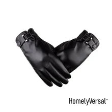 Мужские Женские перчатки с сенсорным экраном из искусственной кожи осень-зима утолщенные корейские модные водительские перчатки