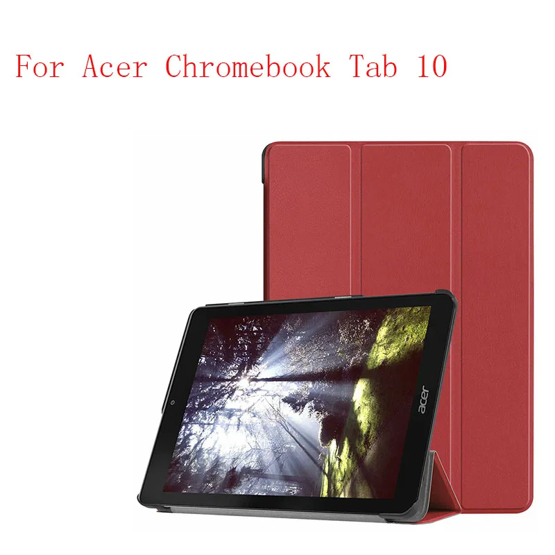 Leather Case Cover stand smart folio magnet case for Acer Chromebook Tab 10 tablet case cover