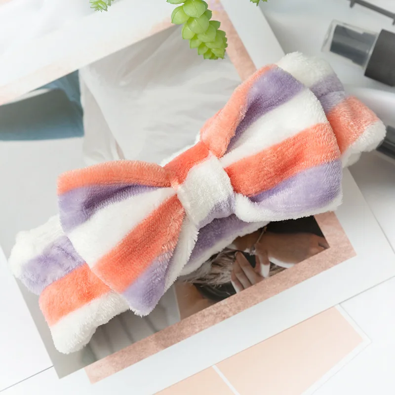 New Fashion Letter OMG Coral Fleece Soft Bow Headbands Wash Face Headband Women Girls Holder Turban Hairbands Hair Accessories