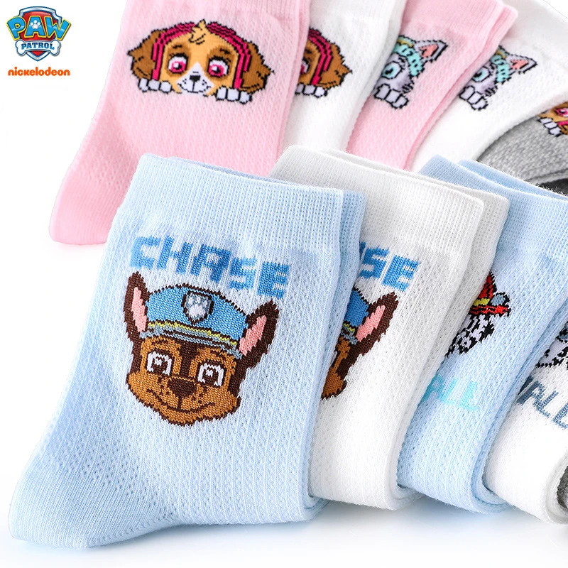 

5 Pairs Genuine Paw Patrol Baby Girls Boy Sock Spring Summer Socks Chase Marshall Everest Cotton Sock Patrulla Children Toy Gift