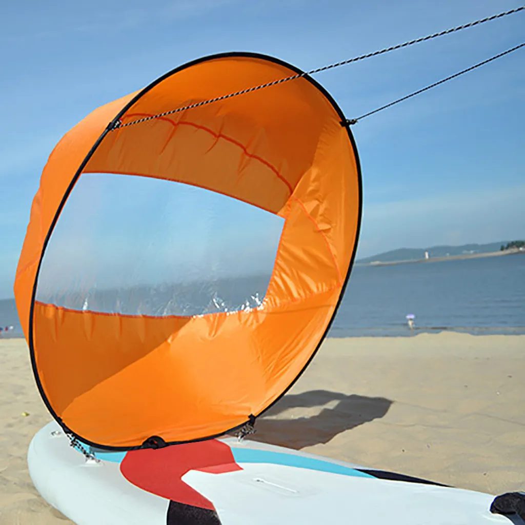 Orange Foldable Kayak Downwind Kit Popup Board Wind Paddle Boat Wind Sail Kayak Canoe Inflatable Boat Sailboat Accessories#g4