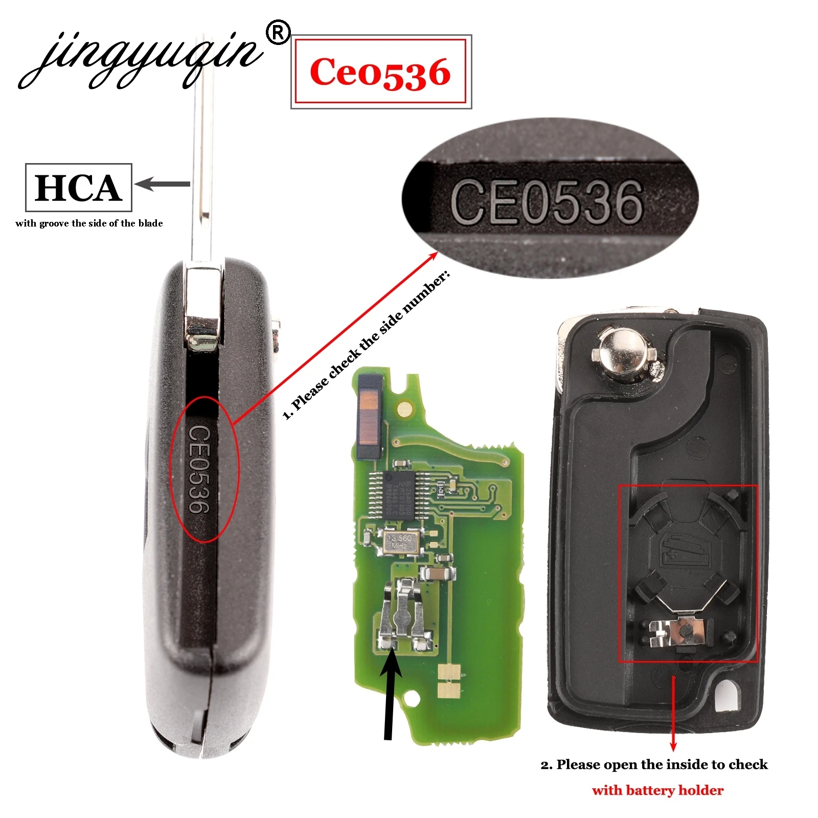 Jingyuqin Ce0523 Ce0536 ASK/FSK 433 МГц ID46 для peugeot 407 307 308 607 3 кнопки флип-пульт дистанционного управления Fob Автомобильный ключ VA2/HU83 лезвие