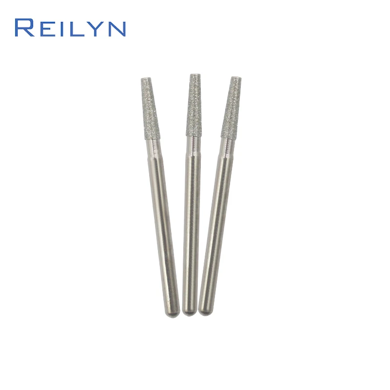 Reilyn 30 Pieces/Set Tool Abrasive Trapezoidal Diamond Grinding Head 120#3x3mm Raw Stone Work Peeling Jade Polishing point