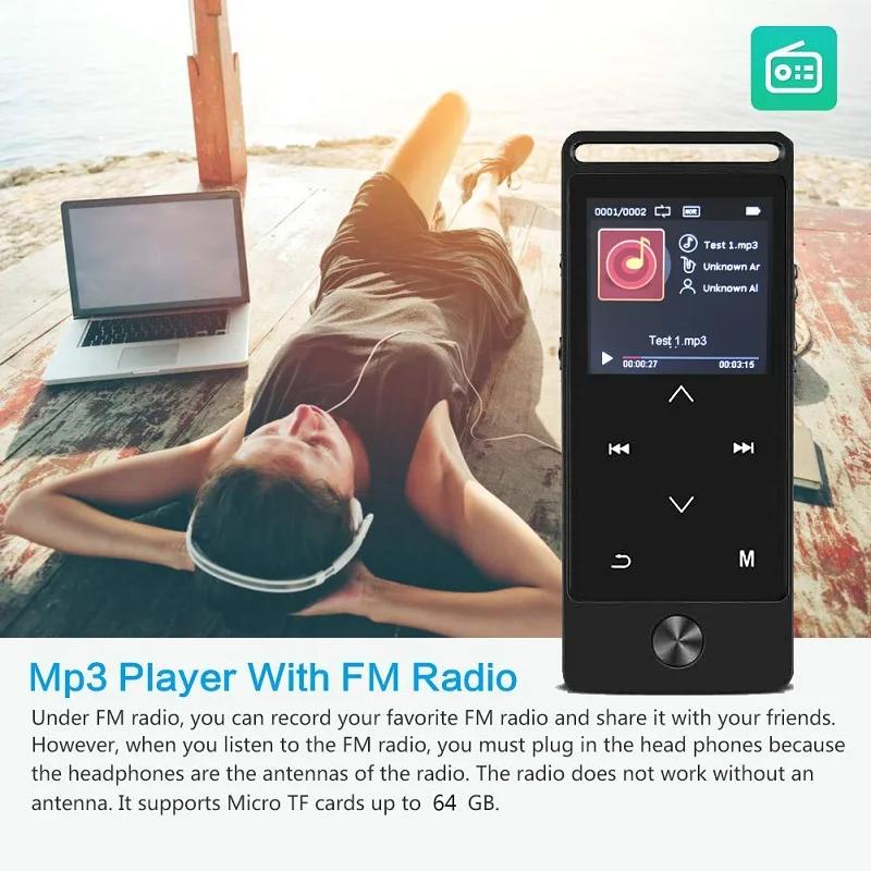 Mp3 плеер BENJIE S8 Bluetooth4.0 оригинальный MP3 1 4 дюйма 8 ГБ металлический музыкальный без