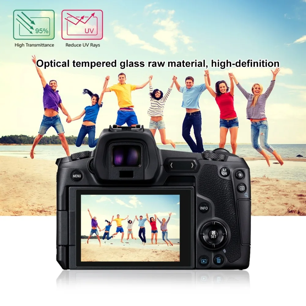 FFYY-PULUZ 2.5D изогнутый край 9H поверхность камеры твердость закаленная Защитная стеклянная пленка для экрана для Canon EOS R