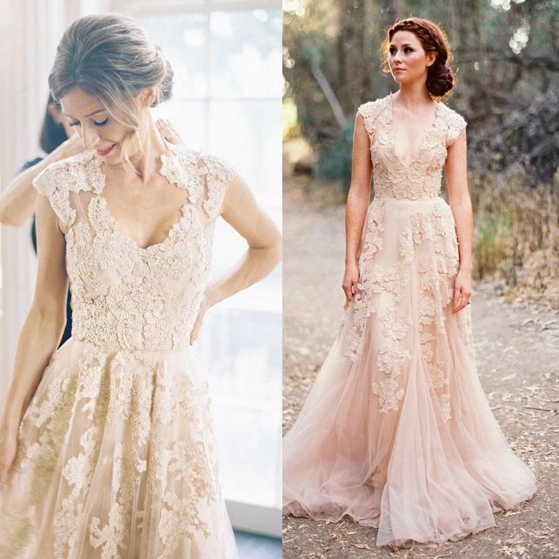 wedding dress dusty rose