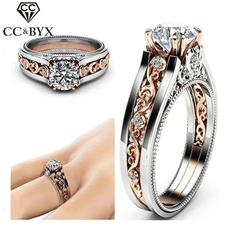 CC Bijoux кольца для женщин винтажные Свадебные украшения кубического циркония кольцо аксессуары для венчания Прямая CC1517