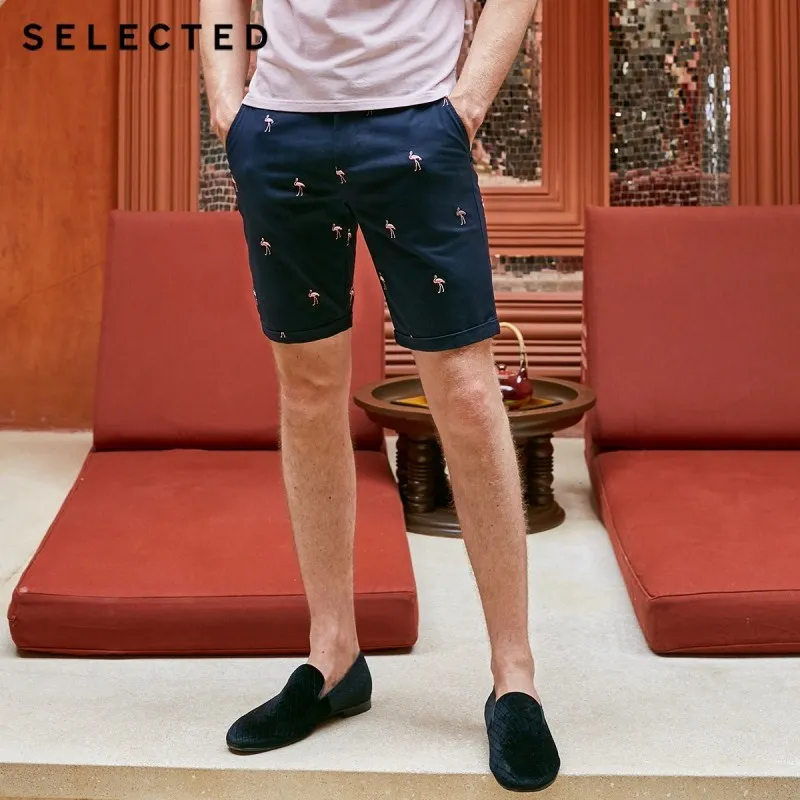 SELECTED Men's Animal Embroidery Pattern Shorts S|4192SH544