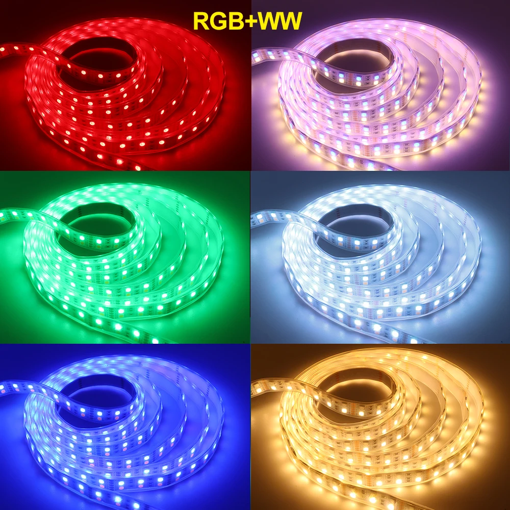 5050 Светодиодная лента Водонепроницаемая 12 В 24 в RGB RGBW RGBWW светодиодный светильник 60 Светодиодный s/m 120 светодиодный s/m гибкая лента светодиодный светильник 5 м