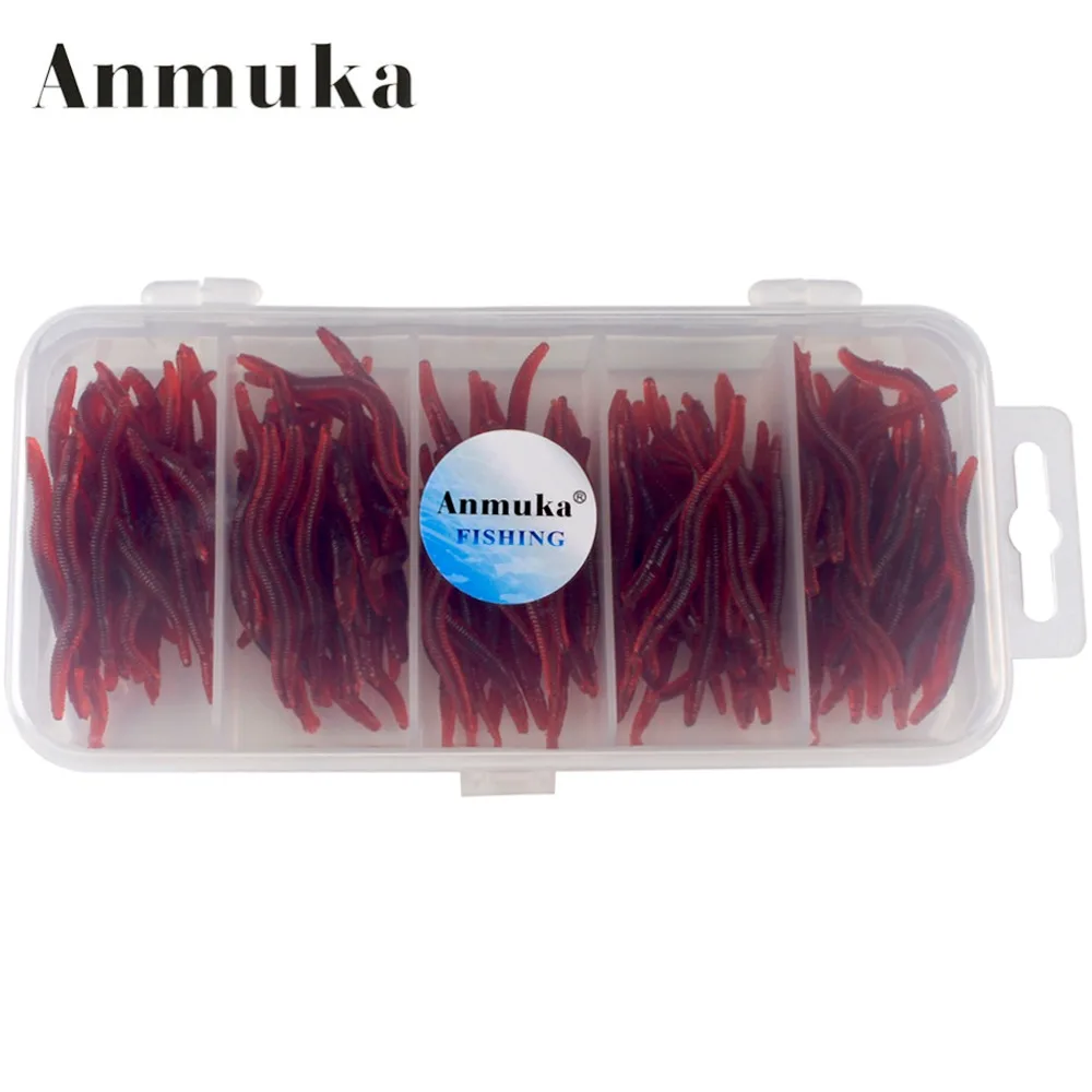

Anmuka Hot-selling 5 Size Set Smell Worm Lures Soft Bait Carp Fishing Lure Set Artificial Fishing