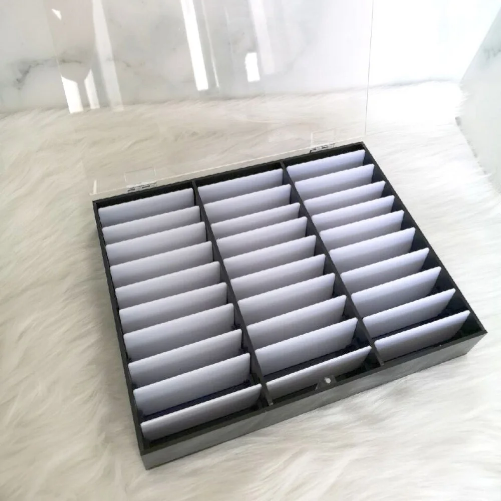 

Nail Polish Storage Box 30 Grids for Nails Art Decoration Container False Nail Tips Display Case Fake Nail Showing Shelf