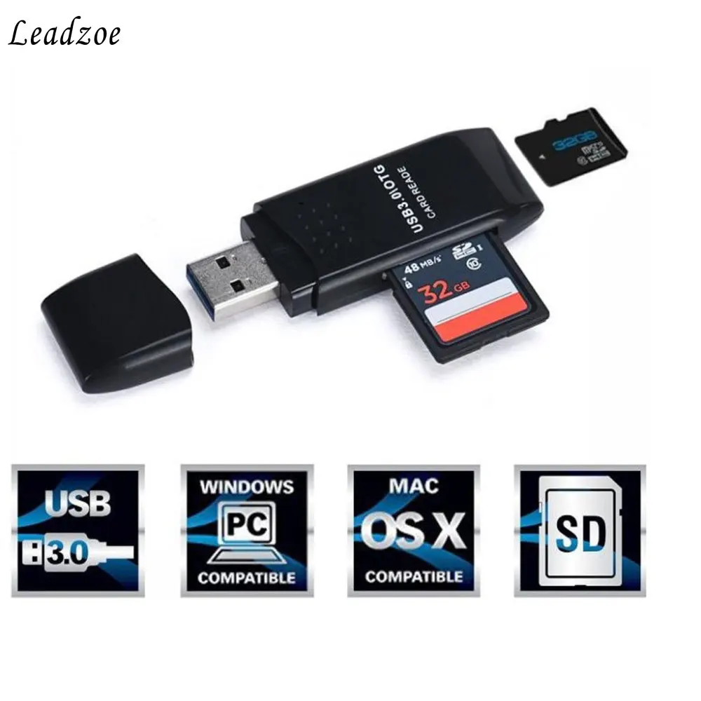 Usb 3,0 Card Reader Leadzoe SD Micro SD Mini Smart Card Reader для Micro SD SDXC TF Card Reader адаптер