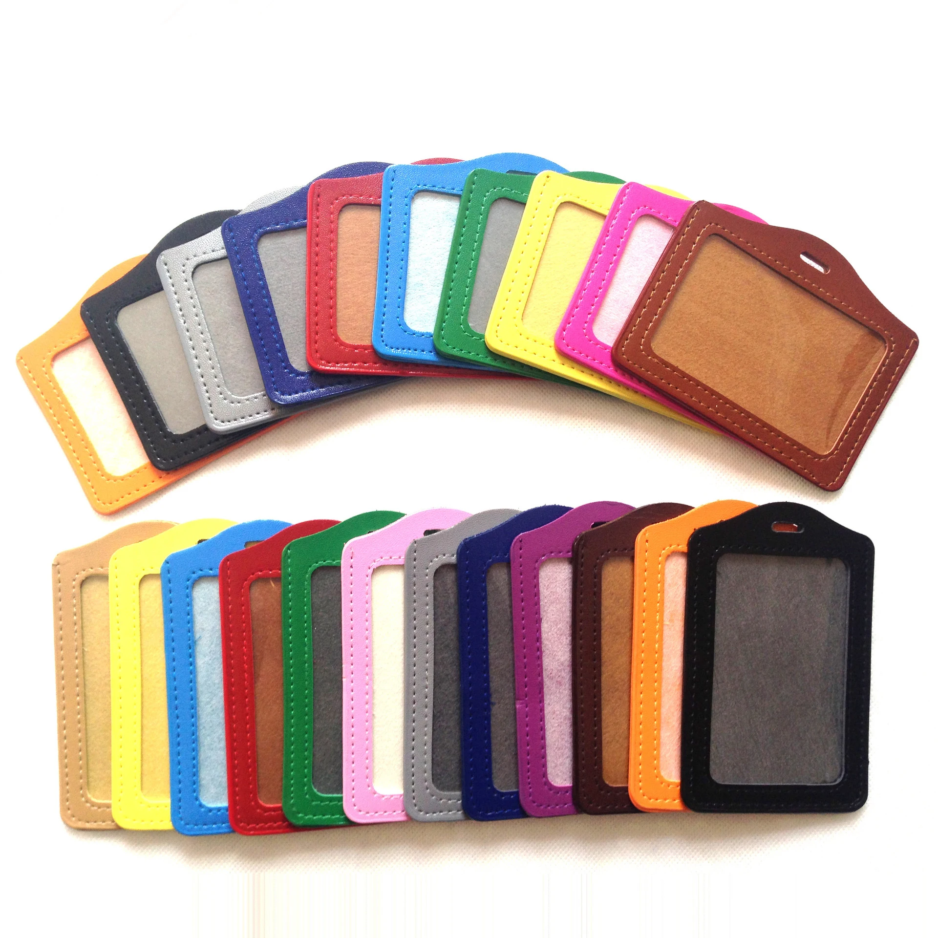 

Customized Durable Plastic ID Card Badge Holder Employee Name Tag Bus Card Cover Sets ID Card Holder Wholesale