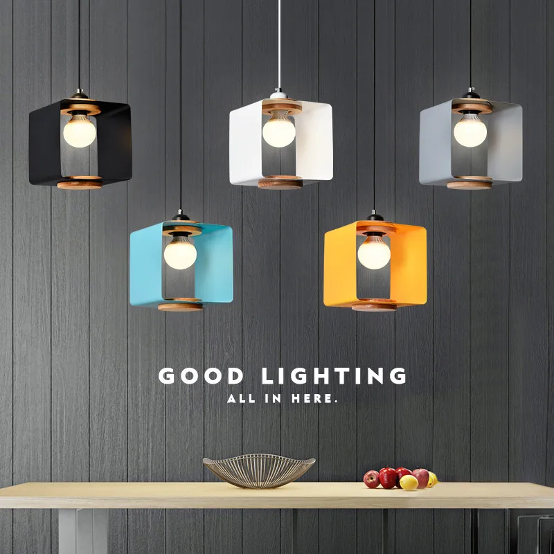 Loft Style Industrial Wind Iron Wood Droplight Modern LED Pendant Lamp Fixtures Dining Room Hanging Light Home Indoor Lighting | Лампы и