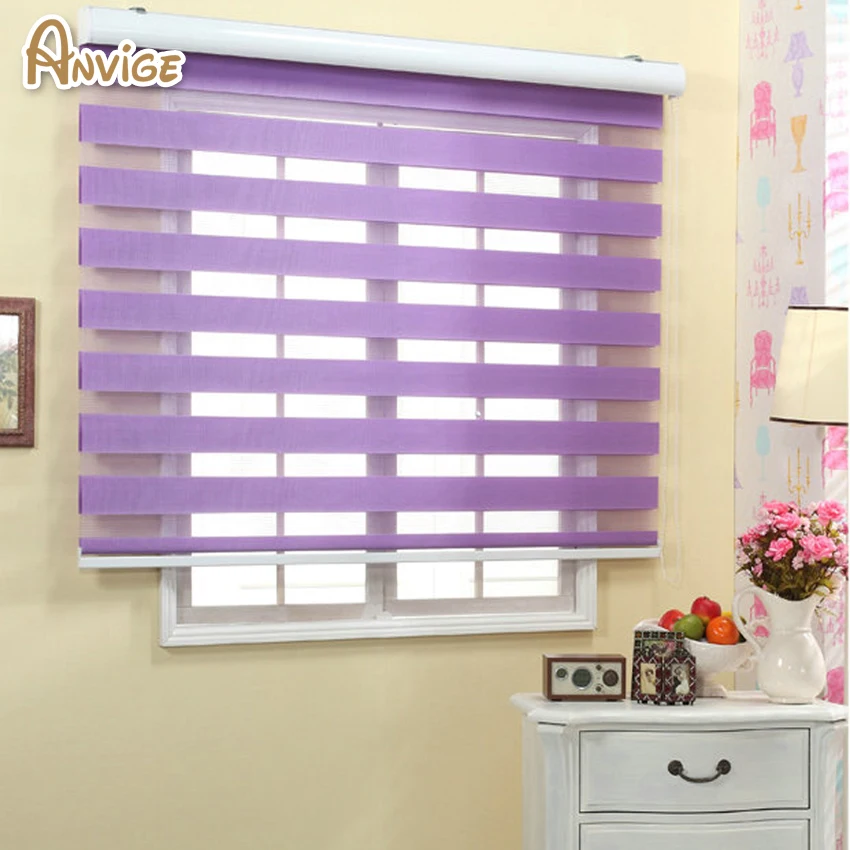 

Zebra Blinds Roller Shutter Double Layer Shade Customized Curtains For Living Room Free Shipping