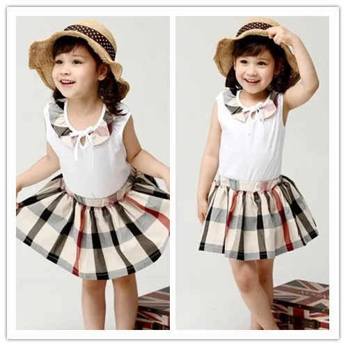 

girl dress 2018 new summer Cotton Children Clothing Sleeveless vest top + skirt 2-3-4-5-6-7 baby Girls Clothes kids clothes
