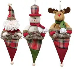 Рождественский Санта Клаус/Снеговик/Лось дети подарок мешок конфеты сумка елка орнаментом кулон украшение дома