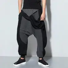 Мужской одежды Падение Промежность Брюки свободные sarrouel брюки хлопок колющие брюки Метросексуал брюки Певица Костюмы